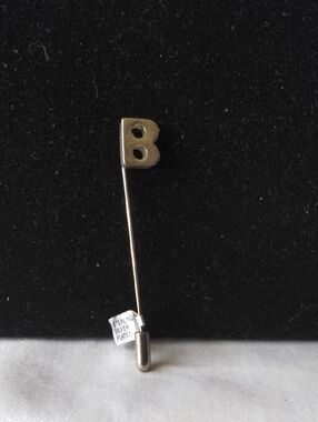 Vintage Letter B Stick Pin - Silver Plated